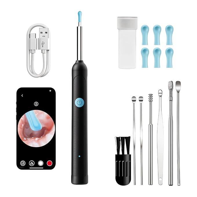 LOTSY Ear Wax Removal, Ear Cleaner with Camera, Ear Wax Removal Kit with 1080P, Ear Camera Otoscope with Light, Ear Cleaning Kit for Android & ios