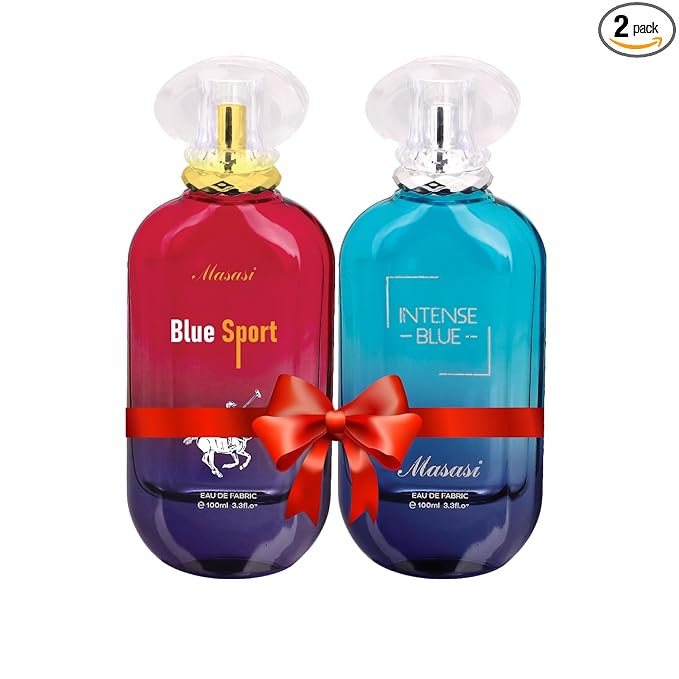MASASI Long Lasting Perfume, Blue Sport + Intense Blue Super Saver Combo Pack | Unisex | For Men and Women | Pack of 2 (100ml Each)