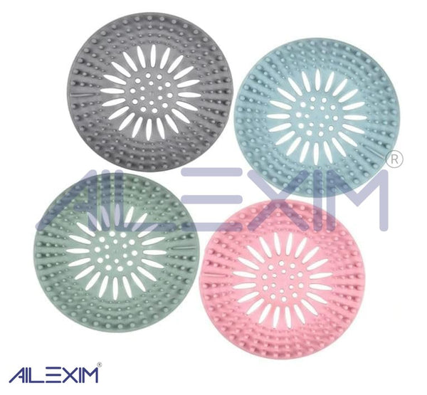 LOTSY Silicone Hair Catcher Drain Cover | Shower Protector Filter | Sink Filter Bathroom Hair Catcher | Drain Strainers Cover Trap