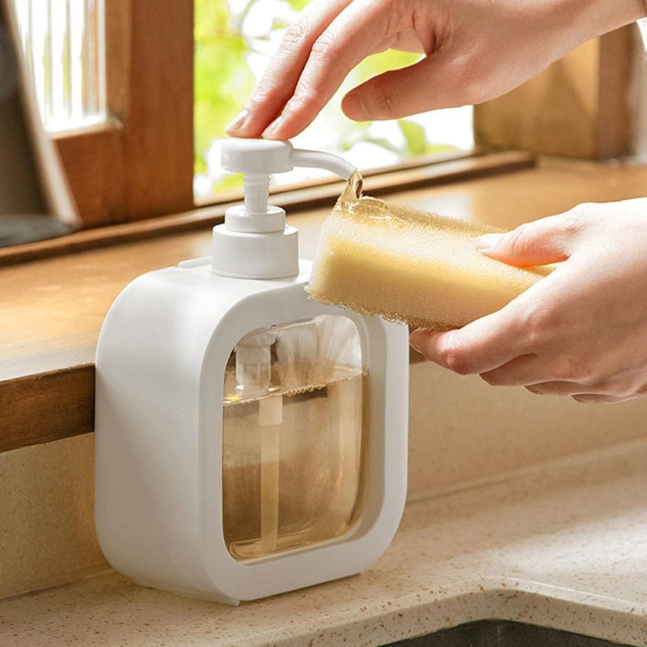 Hand Wash Dispenser | Multipurpose Liquid Soap Refillable Plastic Dispenser | Bathroom & Kitchen Dispenser for Hand Wash, Dish Wash, Shampoo, Conditioner & Shower Gel Lotion (1)