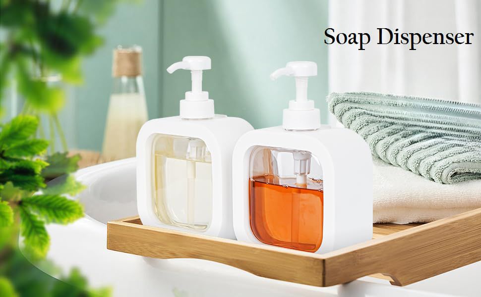 Hand Wash Dispenser | Multipurpose Liquid Soap Refillable Plastic Dispenser | Bathroom & Kitchen Dispenser for Hand Wash, Dish Wash, Shampoo, Conditioner & Shower Gel Lotion (1)