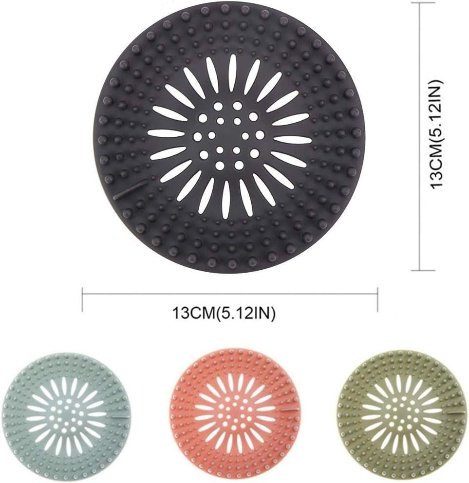 LOTSY Silicone Hair Catcher Drain Cover | Shower Protector Filter | Sink Filter Bathroom Hair Catcher | Drain Strainers Cover Trap