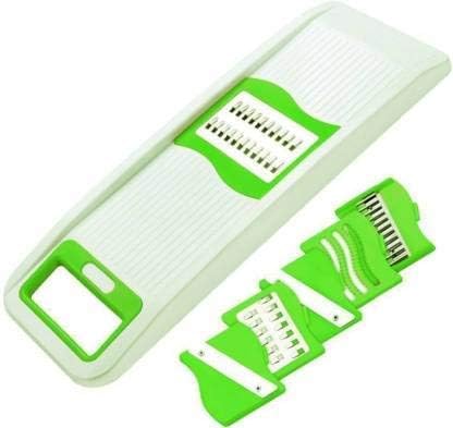 AILEXIM Plastic Vegetable Slicer 6 in 1 Grater and Slicer with Stainless Steel Blade Chopper for Vegetables, Fruits, Kitchenware, Salad Maker (Pack of 1)