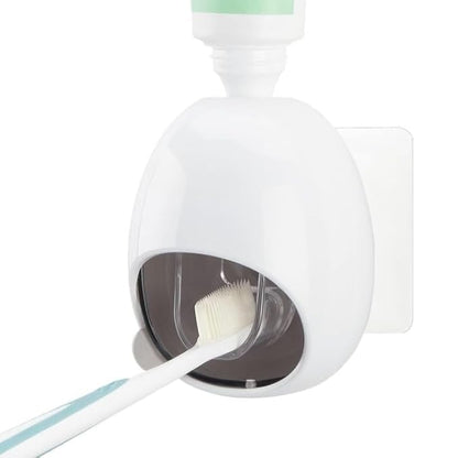 AILEXIM Toothpaste Dispenser & Organiser | Wall Mounted Automatic Toothpaste Squeeze | Accessories for Bathroom | Disassemble & Washable | Punch-Free Space-Saving Squeezer