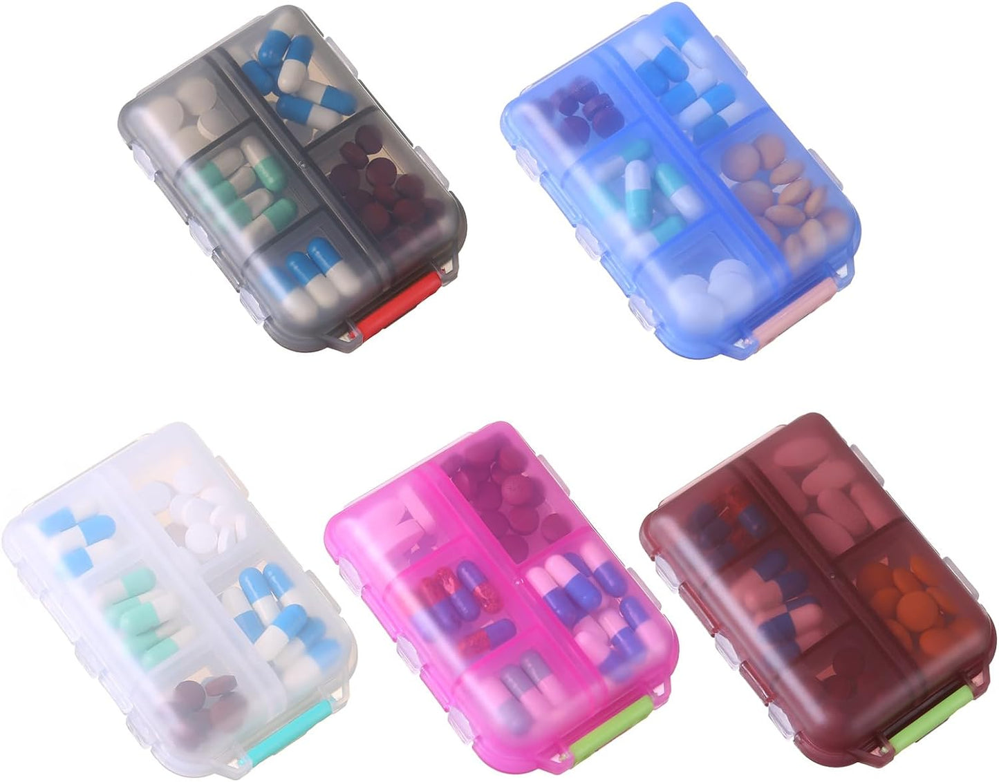 LOTSY Medicine Pill Box with Travel Medicine Case Kit | Pocket Daily Pharmacy Container | Mini Pocket Size Travel use medicine Organizer Box | Flip Design Double Layer Tablet or Capsule Case (1)
