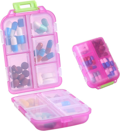 LOTSY Medicine Pill Box with Travel Medicine Case Kit | Pocket Daily Pharmacy Container | Mini Pocket Size Travel use medicine Organizer Box | Flip Design Double Layer Tablet or Capsule Case (1)
