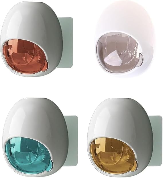 AILEXIM Toothpaste Dispenser & Organiser | Wall Mounted Automatic Toothpaste Squeeze | Accessories for Bathroom | Disassemble & Washable | Punch-Free Space-Saving Squeezer