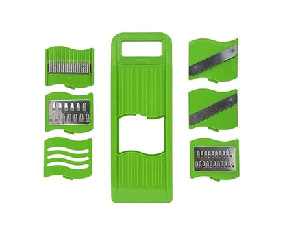 AILEXIM Plastic Vegetable Slicer 6 in 1 Grater and Slicer with Stainless Steel Blade Chopper for Vegetables, Fruits, Kitchenware, Salad Maker (Pack of 1)