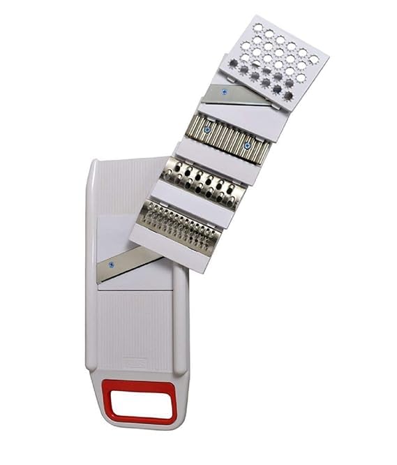 AILEXIM Plastic Vegetable Slicer 6 in 1 Grater and Slicer with Stainless Steel Blade Chopper for Vegetables, Fruits, Kitchenware, Salad Maker (Pack of 1)