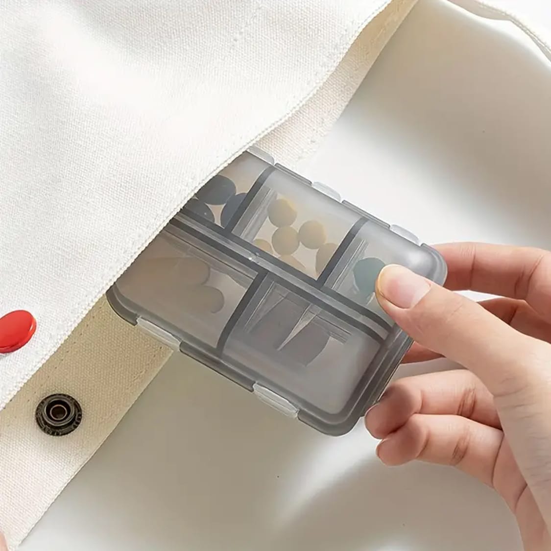 LOTSY Medicine Pill Box with Travel Medicine Case Kit | Pocket Daily Pharmacy Container | Mini Pocket Size Travel use medicine Organizer Box | Flip Design Double Layer Tablet or Capsule Case (1)