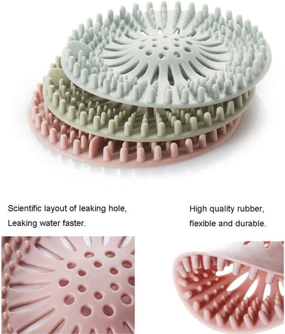 LOTSY Silicone Hair Catcher Drain Cover | Shower Protector Filter | Sink Filter Bathroom Hair Catcher | Drain Strainers Cover Trap