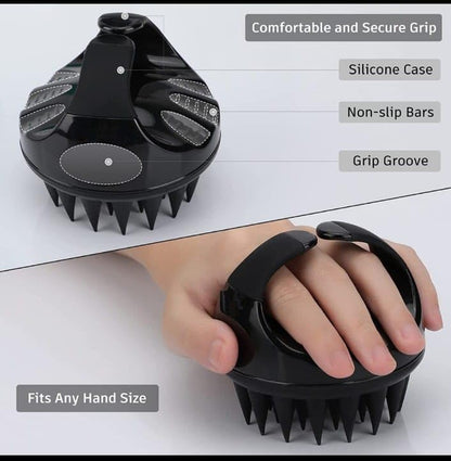 AILEXIM Scalp Manual Massager Shampoo Hair Brush with Soft Silicone Bristles for Anti Dandruff, Exfoliating Care | For All Type Hairs, Manual Hair Massager
