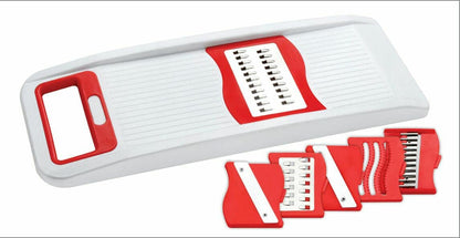 AILEXIM Plastic Vegetable Slicer 6 in 1 Grater and Slicer with Stainless Steel Blade Chopper for Vegetables, Fruits, Kitchenware, Salad Maker (Pack of 1)