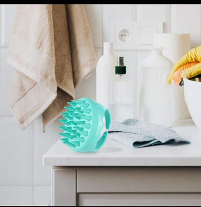 AILEXIM Scalp Manual Massager Shampoo Hair Brush with Soft Silicone Bristles for Anti Dandruff, Exfoliating Care | For All Type Hairs, Manual Hair Massager