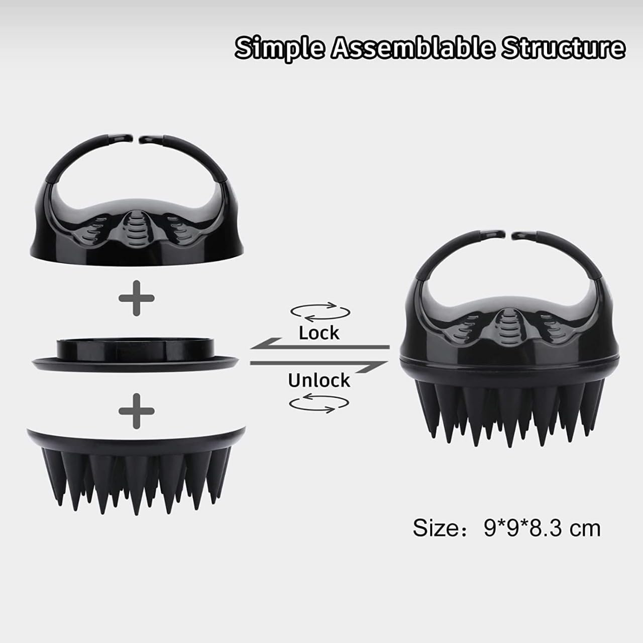 AILEXIM Scalp Manual Massager Shampoo Hair Brush with Soft Silicone Bristles for Anti Dandruff, Exfoliating Care | For All Type Hairs, Manual Hair Massager