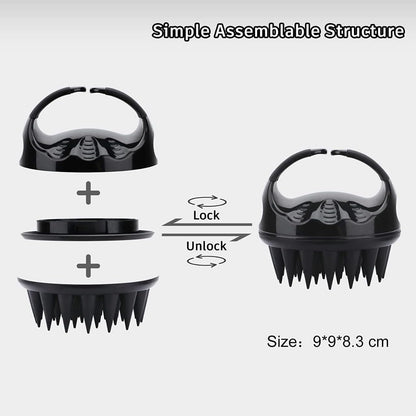 AILEXIM Scalp Manual Massager Shampoo Hair Brush with Soft Silicone Bristles for Anti Dandruff, Exfoliating Care | For All Type Hairs, Manual Hair Massager
