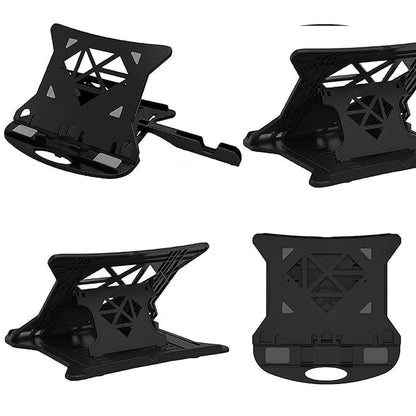 AILEXIM Adjustable Laptop Tabletop Stand Patented Riser Ventilated Portable Foldable Compatible with MacBook Notebook Tablet Tray Desk Table Book with Free Phone Stand (Black)