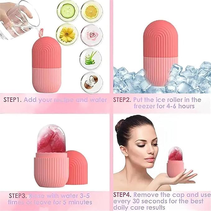 AILEXIM Ice Roller for Face | Silicone Facial Cube for Eyes & Neck Massage | Beauty & Facial Skin Care Tool | Face Puffiness Relief | Reusable & Unbreakable | Skin Tightening & Glowing Skin