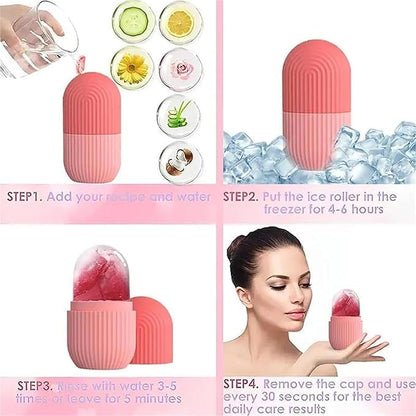 AILEXIM Ice Roller for Face | Silicone Facial Cube for Eyes & Neck Massage | Beauty & Facial Skin Care Tool | Face Puffiness Relief | Reusable & Unbreakable | Skin Tightening & Glowing Skin
