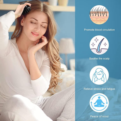 AILEXIM Scalp Manual Massager Shampoo Hair Brush with Soft Silicone Bristles for Anti Dandruff, Exfoliating Care | For All Type Hairs, Manual Hair Massager