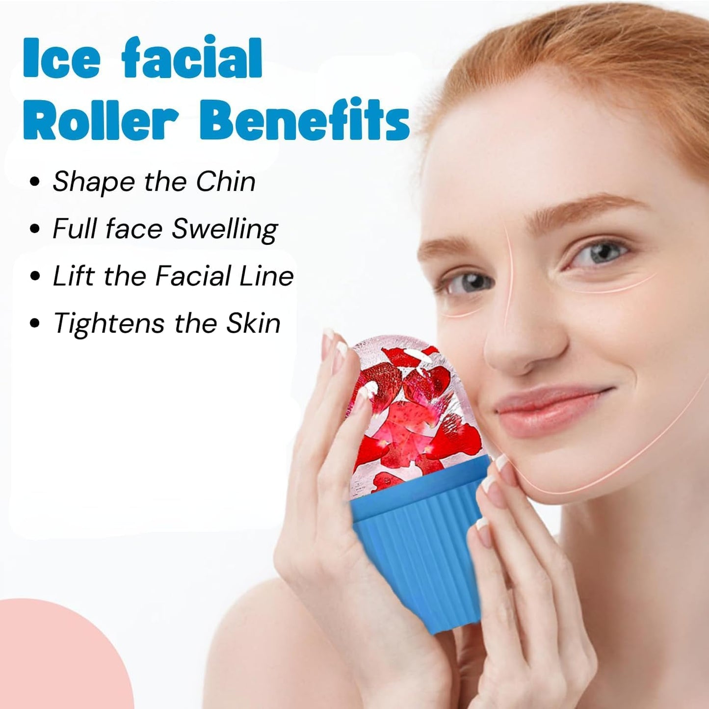 AILEXIM Ice Roller for Face | Silicone Facial Cube for Eyes & Neck Massage | Beauty & Facial Skin Care Tool | Face Puffiness Relief | Reusable & Unbreakable | Skin Tightening & Glowing Skin