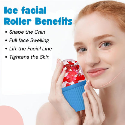 AILEXIM Ice Roller for Face | Silicone Facial Cube for Eyes & Neck Massage | Beauty & Facial Skin Care Tool | Face Puffiness Relief | Reusable & Unbreakable | Skin Tightening & Glowing Skin