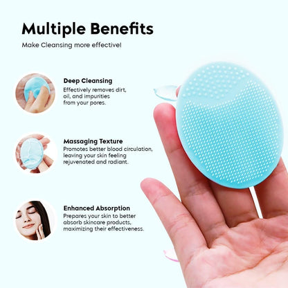 AILEXIM Face Scrubbers Exfoliating Facial Cleansing Brush-Soft Silicone Bristle-Remove Dead Skin | Soft Face Brush, Acne Blackheads Removing, Acne Pore Pad for Deep Cleaning Skin Care for Girls & Women's