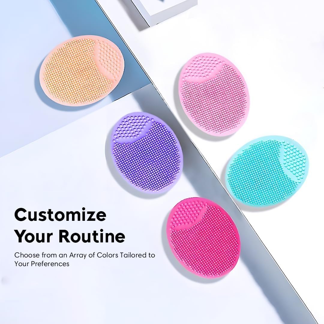 AILEXIM Face Scrubbers Exfoliating Facial Cleansing Brush-Soft Silicone Bristle-Remove Dead Skin | Soft Face Brush, Acne Blackheads Removing, Acne Pore Pad for Deep Cleaning Skin Care for Girls & Women's