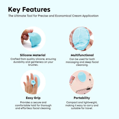 AILEXIM Face Scrubbers Exfoliating Facial Cleansing Brush-Soft Silicone Bristle-Remove Dead Skin | Soft Face Brush, Acne Blackheads Removing, Acne Pore Pad for Deep Cleaning Skin Care for Girls & Women's