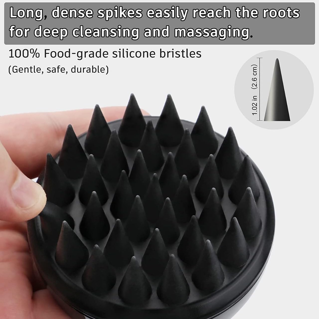 AILEXIM Scalp Manual Massager Shampoo Hair Brush with Soft Silicone Bristles for Anti Dandruff, Exfoliating Care | For All Type Hairs, Manual Hair Massager