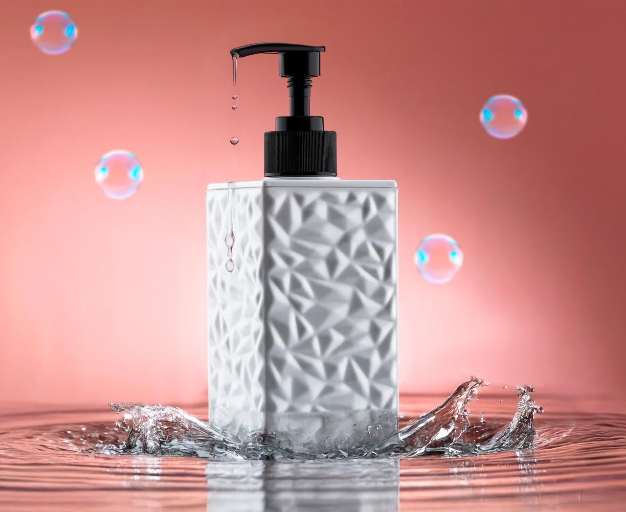 AILEXIM Plastic Liquid Soap Dispenser | Refillable Plastic Hand Wash & Lotion Dispenser for Kitchen, Bathroom & Wash Basin | Ideal for Shampoo, Sanitizer Bathroom Accessories