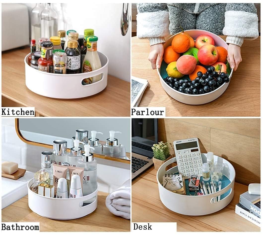 AILEXIM Multi-Purpose 360° Rotating Organizer Tray | Space-Saving Kitchen & Pantry Storage | Multi Purpose Organization Rotating Tray | Easy-Access Turntable for Spices, Storage & More
