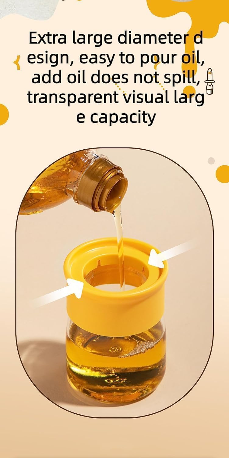 AILEXIM Oil Dispenser Bottle with Silicone Brush | 200ML Leakproof Plastic Jar | Kitchen Basting Brush for Cooking, Baking, BBQ, and Grilling Heat-Resistant