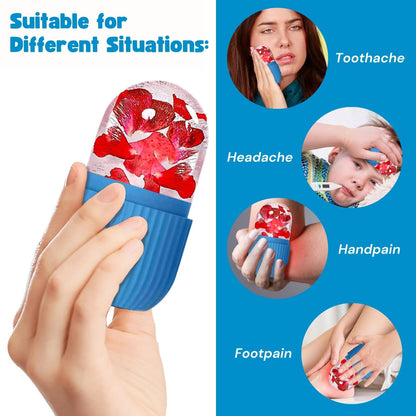 AILEXIM Ice Roller for Face | Silicone Facial Cube for Eyes & Neck Massage | Beauty & Facial Skin Care Tool | Face Puffiness Relief | Reusable & Unbreakable | Skin Tightening & Glowing Skin