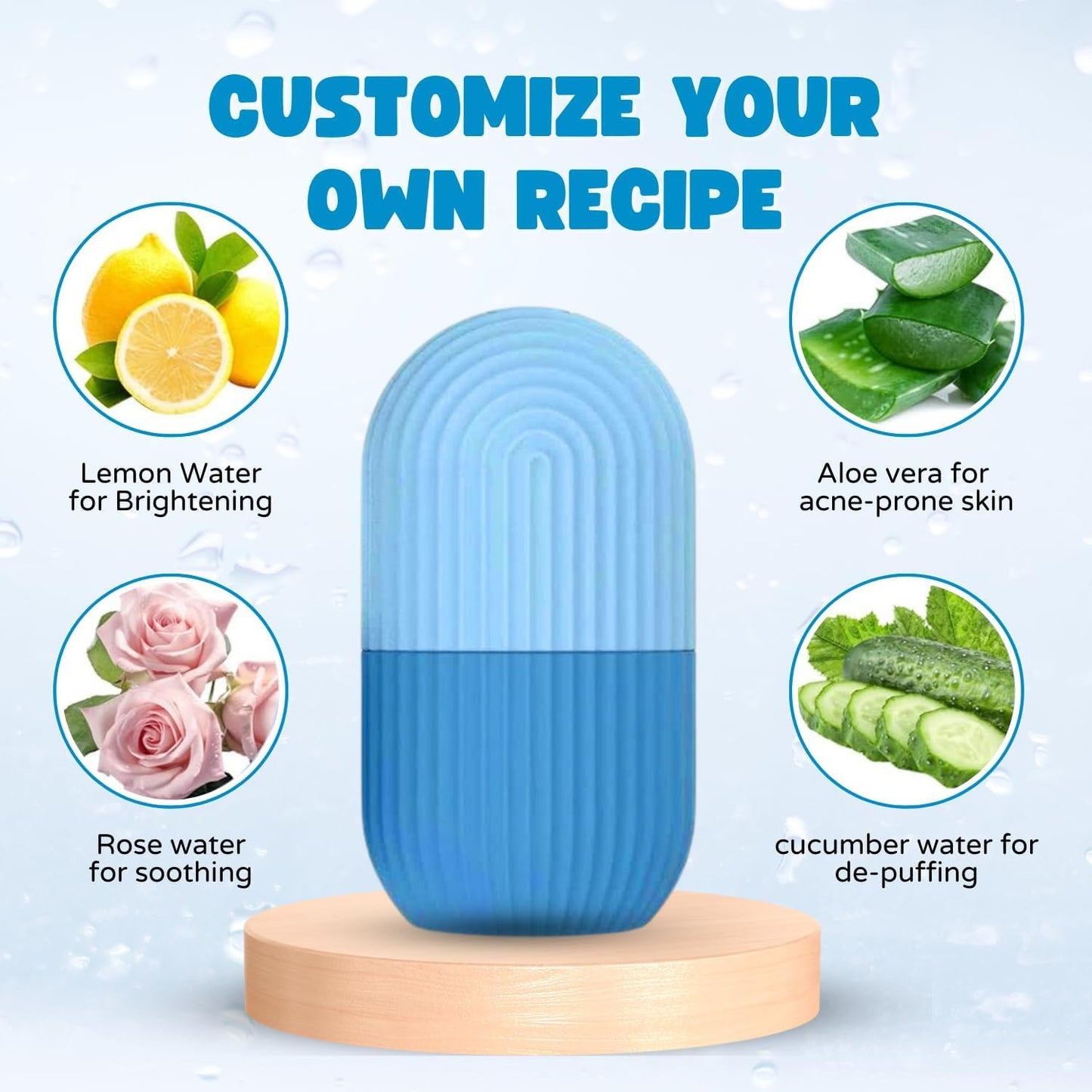 AILEXIM Ice Roller for Face | Silicone Facial Cube for Eyes & Neck Massage | Beauty & Facial Skin Care Tool | Face Puffiness Relief | Reusable & Unbreakable | Skin Tightening & Glowing Skin