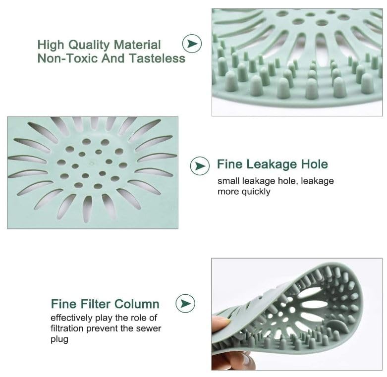 LOTSY Silicone Hair Catcher Drain Cover | Shower Protector Filter | Sink Filter Bathroom Hair Catcher | Drain Strainers Cover Trap