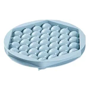 LOTSY  Plastic Mini Round Ice Cube Tray with Lid | Ice Ball Maker for Fresh Juice, Mocktails, Whiskey, Cocktails, Tea & Coffee | 33 Cavity, Easy Release & Stackable in Freezer