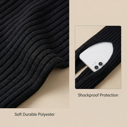i Phone Pocket 3D-Knitted Stretch Phone Pouch – Wearable Universal Sleeve Compatible with Your Apple Phone or Device (Multicolor)