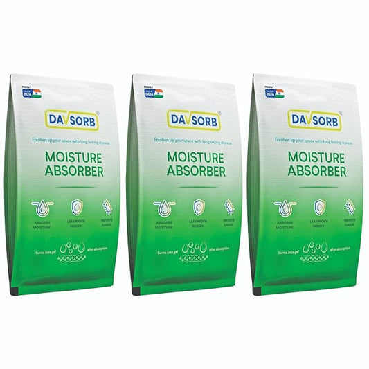 DAVSORB Dehumidifier Room Moisture Absorber for for Wardrobe & Shoe Racks | Prevents Mould & Fungus in Home, Cars, Electronic items | Combo of 5gm x 40 sachets + 50gm x 5 sachets + 100gm x 3 Sachets