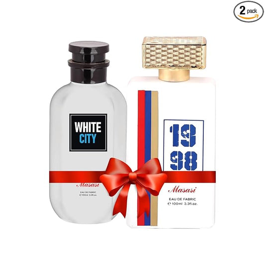 MASASI Long Lasting Perfume, White City + 1998 Super Saver Combo Pack | Unisex | For Men and Women | Pack of 2 (100ml Each)
