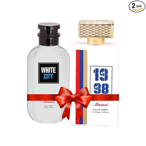 MASASI Long Lasting Perfume, White City + 1998 Super Saver Combo Pack | Unisex | For Men and Women | Pack of 2 (100ml Each)