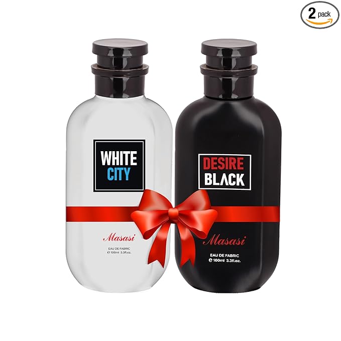 MASASI Long Lasting Perfume, White City + Desire Black Super Saver Combo Pack | Unisex | For Men and Women | Pack of 2 (100ml Each)
