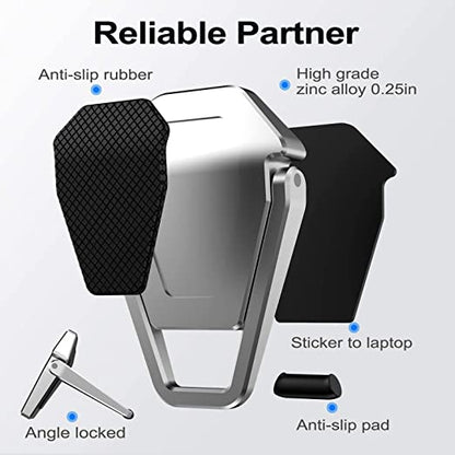 Portable Laptop Riser 2 PC Ergonomic Keyboard Riser Lightweight Invisible Mini Aluminium Keyboard Stand Cooling Pad Desk Stand for MacBook Dell HP Suitable for 11-17 Inch Laptop (Silver, 2Pc)