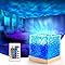LOTSY 3D Ocean Wave Effect Night Light for Bedroom | 16 Colors Gradual Rotating LED Projection | Projector for Bedroom Light Decor, Crystal Table Lamp for Home, Remote Control (Night Lamp)